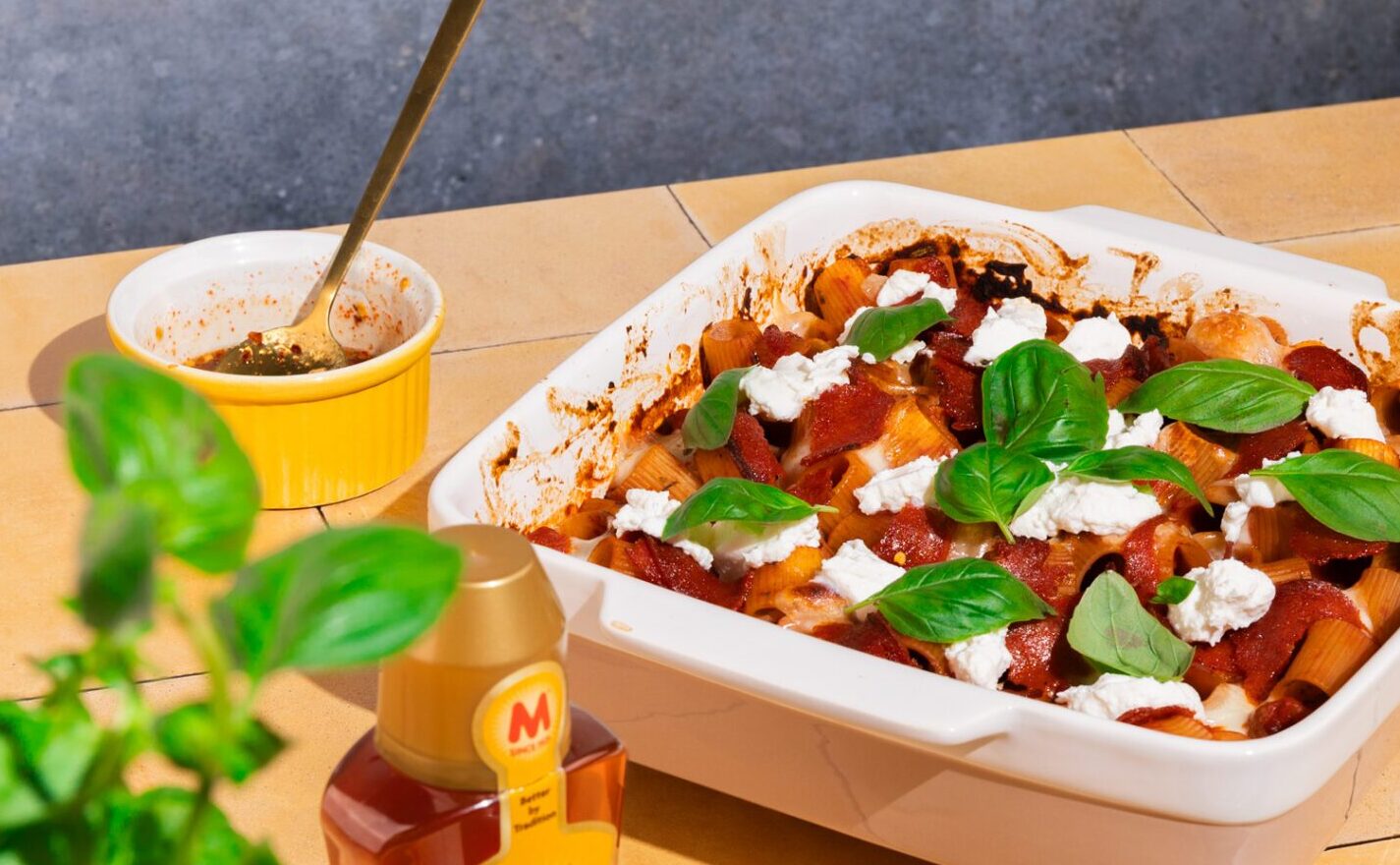 Hot Honey Pepperoni Pasta Gratin