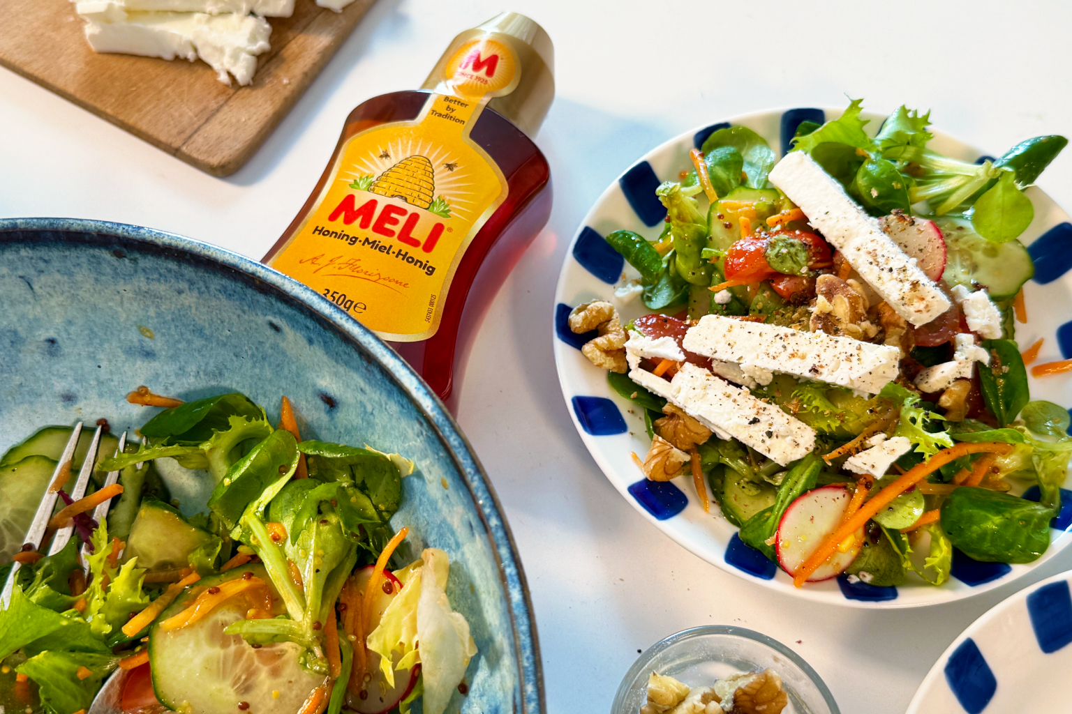 Lentesalade met honing-mosterd dressing